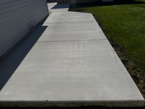 Finished concrete walkway