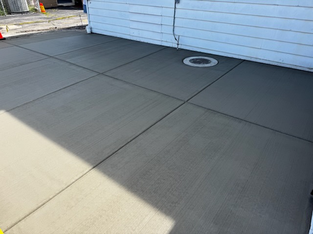 Finished concrete patio