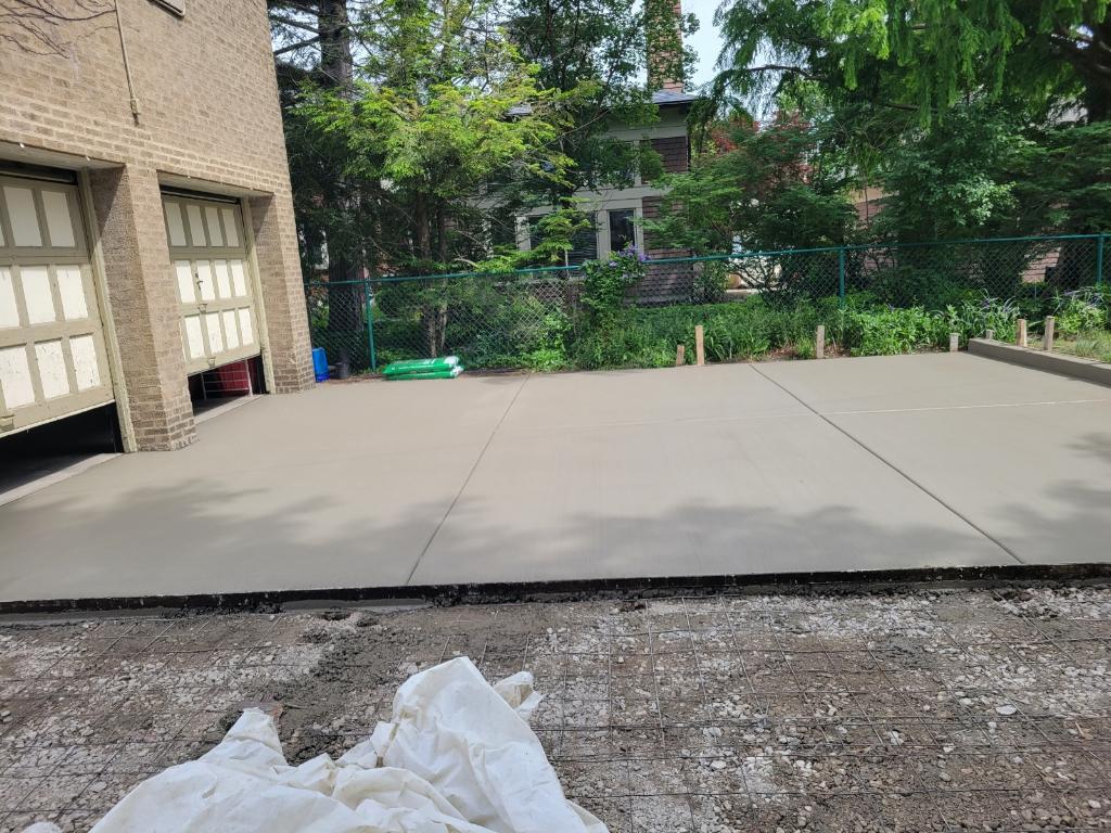 Finished concrete driveway